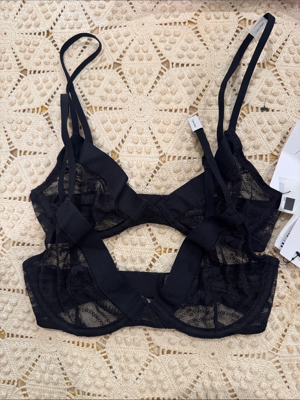 Calvin Klein Black Sheer Underwire Bralette Duo